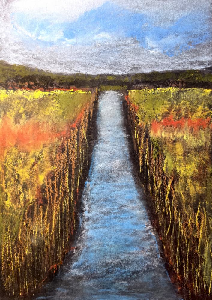Golden Field Path by Justyna Jaszke — canvas wall art