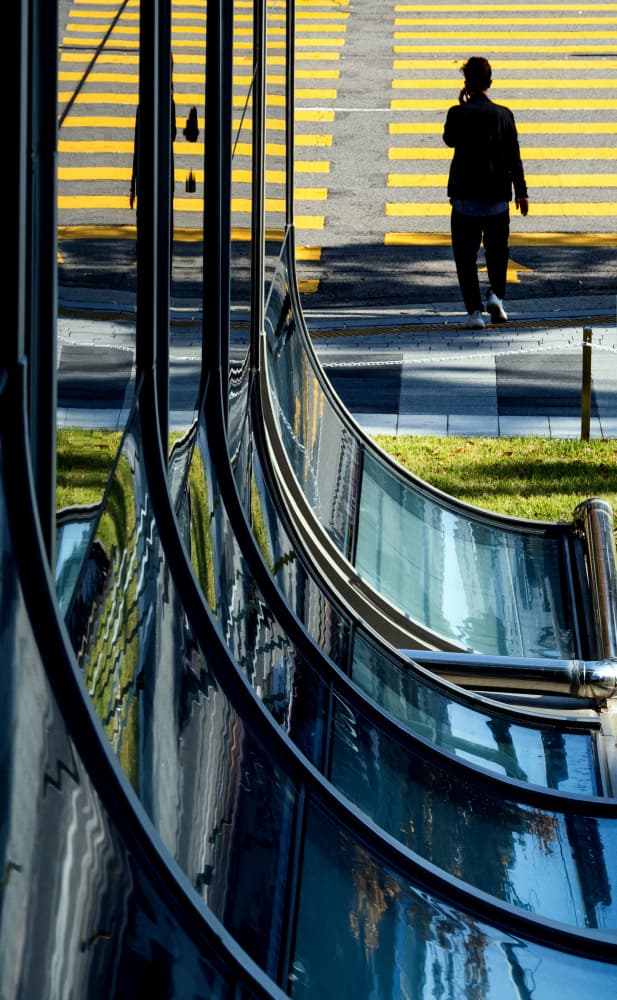 Urban Reflections Walk by HAN dong hee — canvas wall art