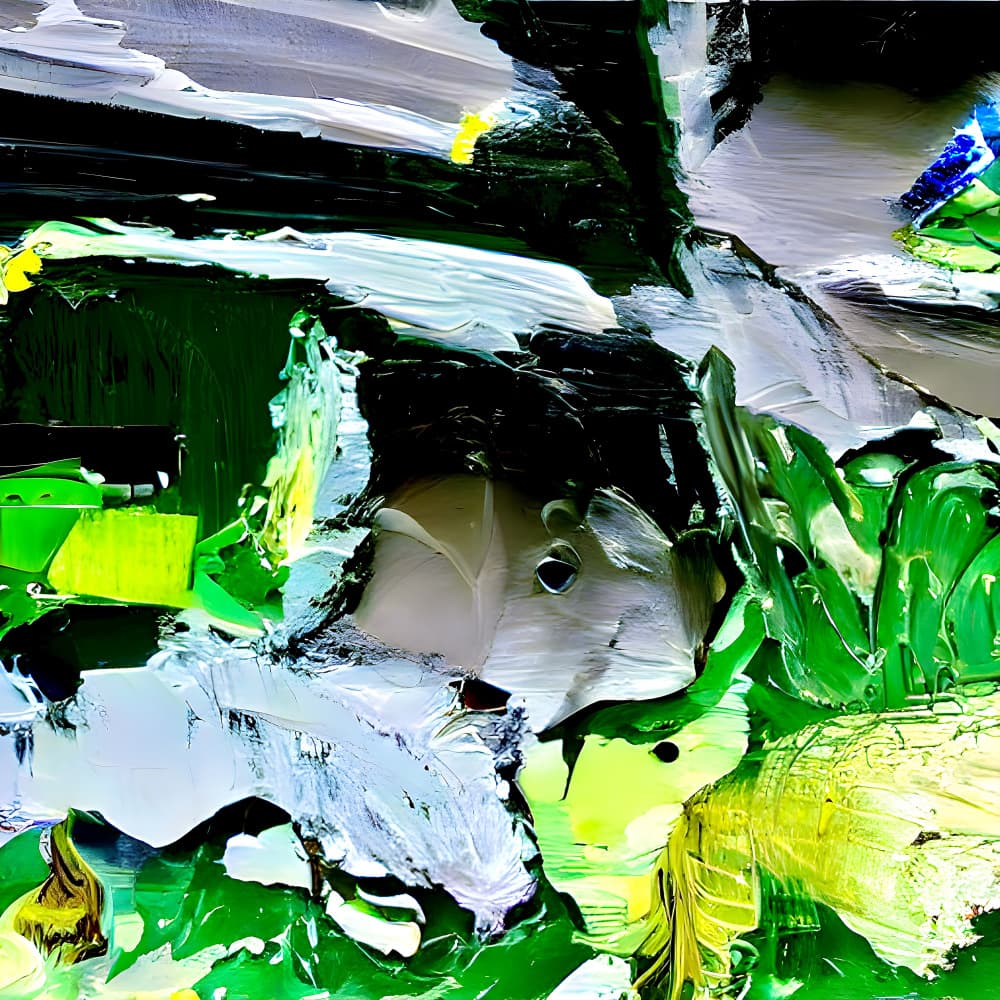 Vibrant Green Abstract Landscape by mnemonixART — canvas wall art