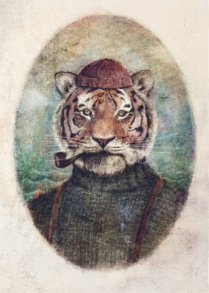 Gentleman Tiger by Mike Koubou — canvas wall art