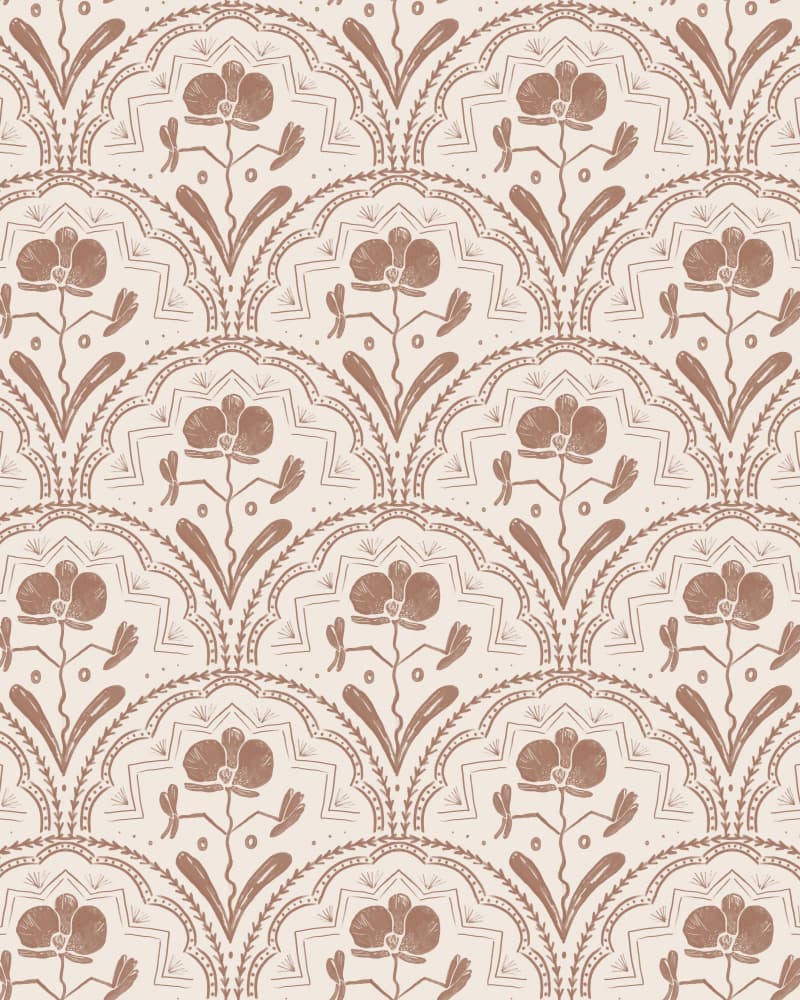 Boho Orchid Tiles Pattern by Anis Illustration — canvas wall art