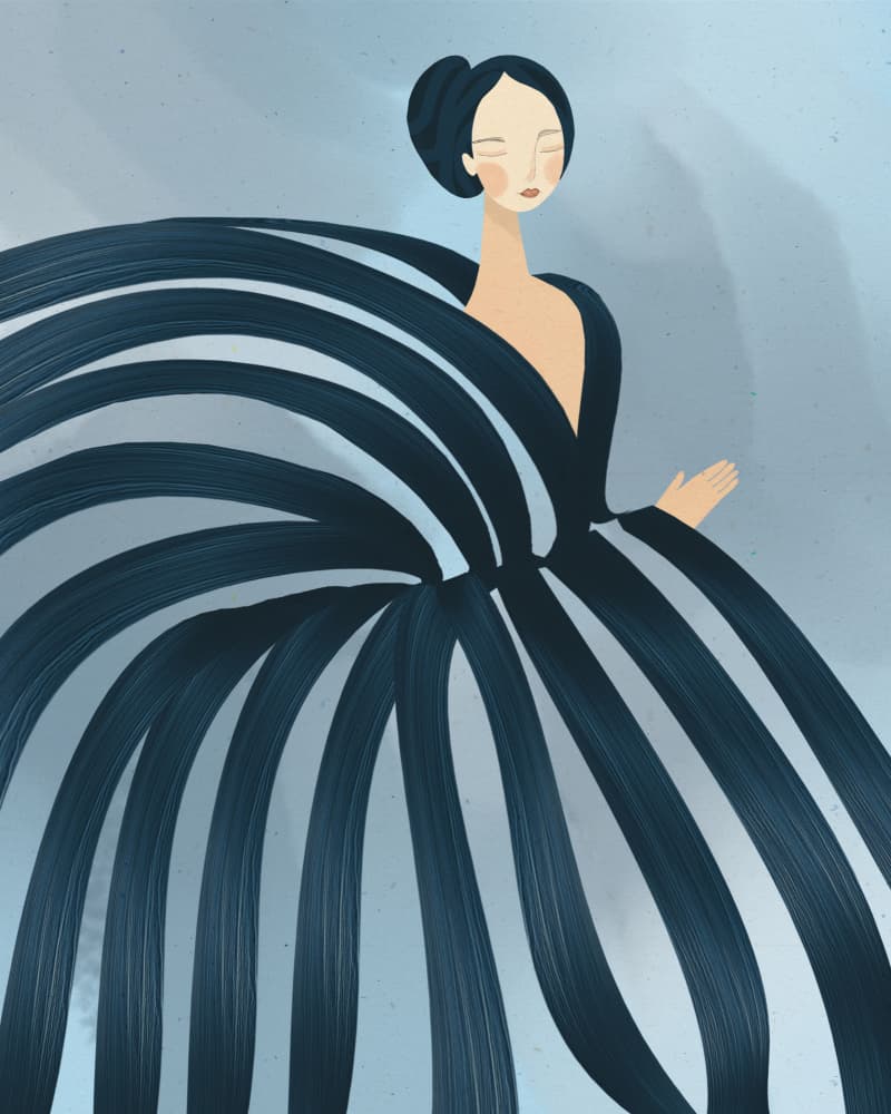 Blue Flowing Elegance by Old Artists Studio IV — canvas wall art