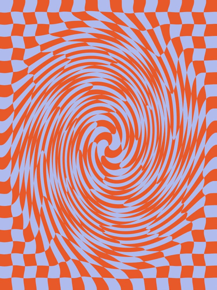 Swirling Checkerboard Illusion by Galaxy Eyes — canvas wall art