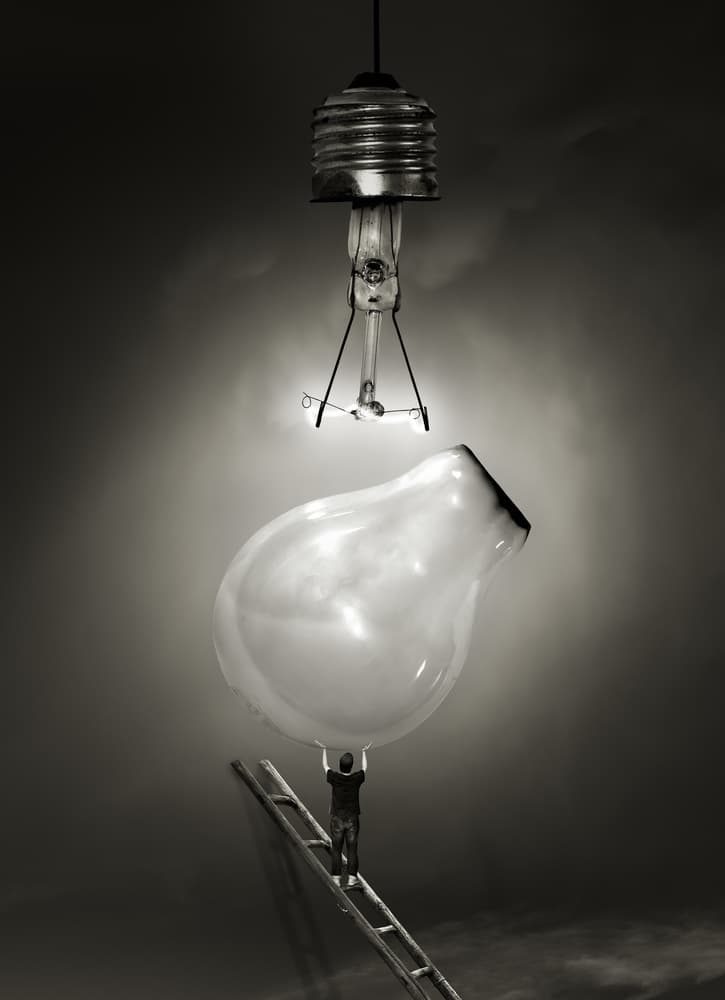 Creating The Lightbulb Idea by Biao  Huang — canvas wall art