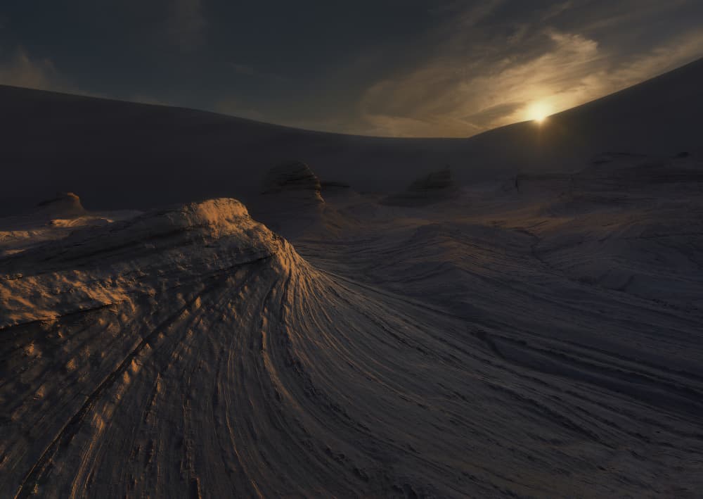 Golden Winter Dunes by 吴子诚WuZiCheng — canvas wall art