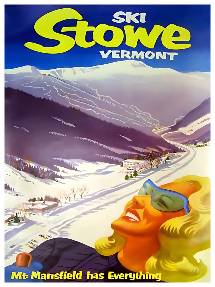 Ski Stowe Vermont by Chad Hyde — canvas wall art