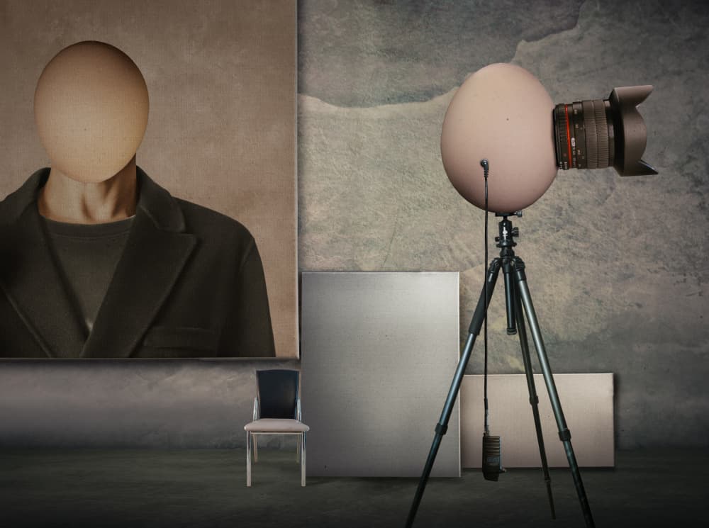 Egg Head Portrait Studio by Biao  Huang — canvas wall art