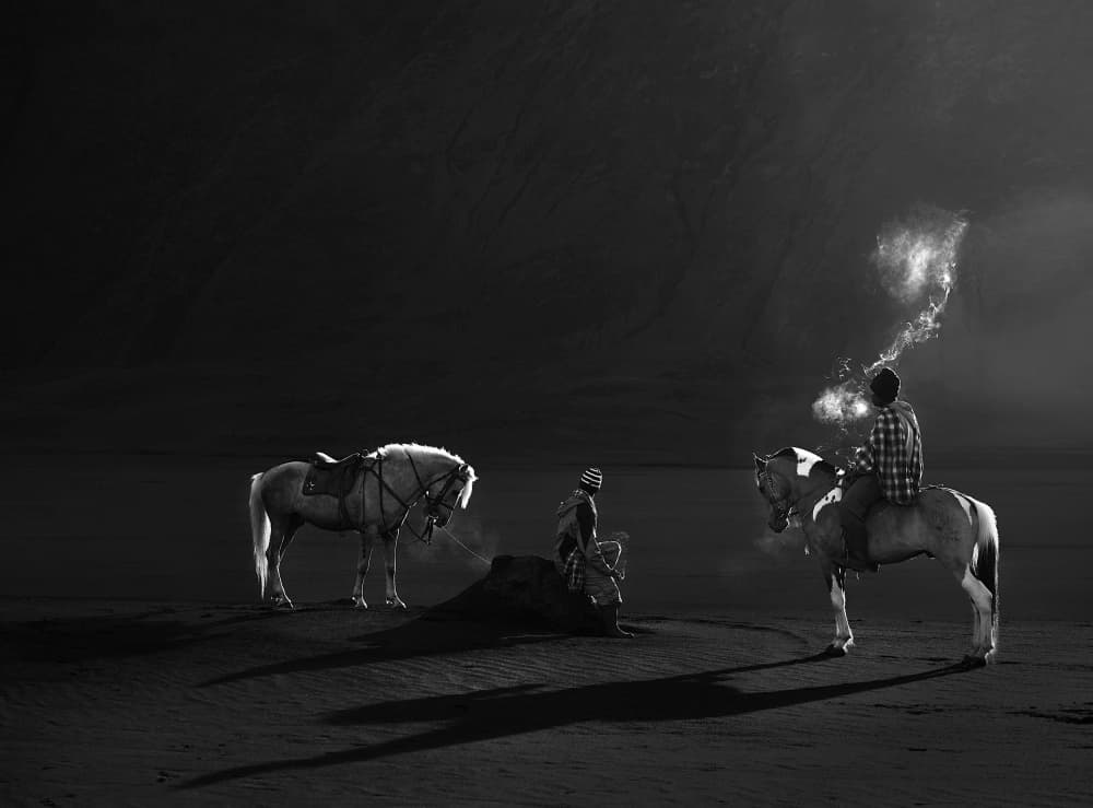 Riders in the Mist by dodyherawan — canvas wall art