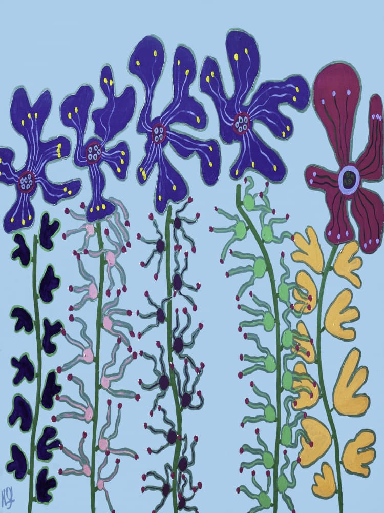 Whimsical Abstract Blooms by Helen Joynson — canvas wall art