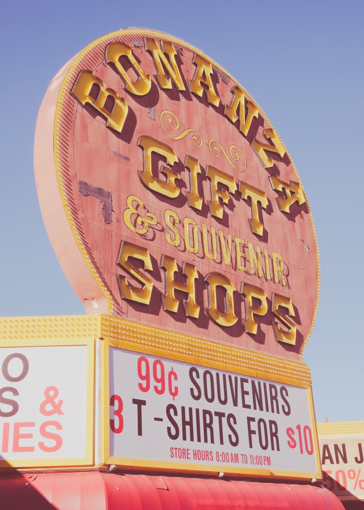 Vintage Souvenir Shop Sign by Old Artists Studio III — canvas wall art