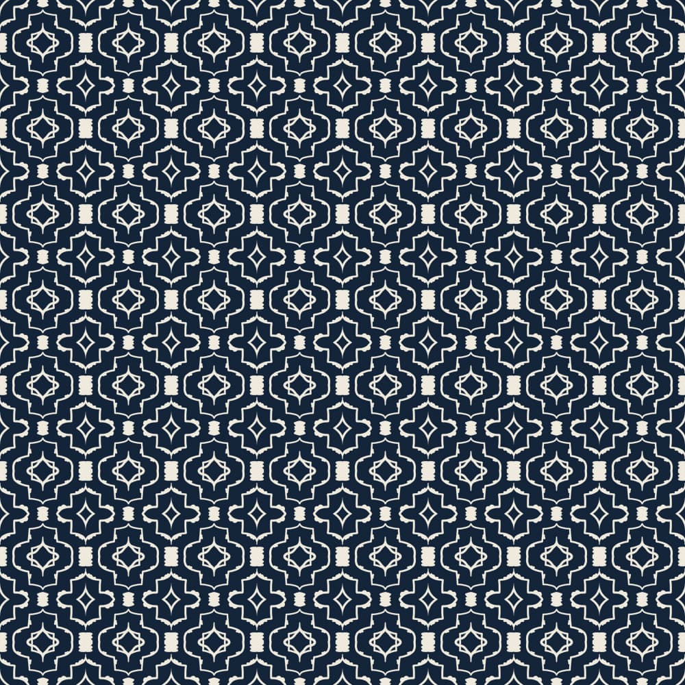 Navy Arabesque Pattern by Little Dean — canvas wall art