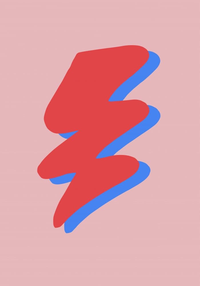 Red Lightning Bolt by Old Artists Studio — canvas wall art