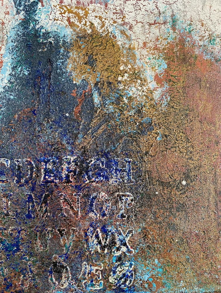 Rustic Alphabet Texture by Berit Pihl — canvas wall art