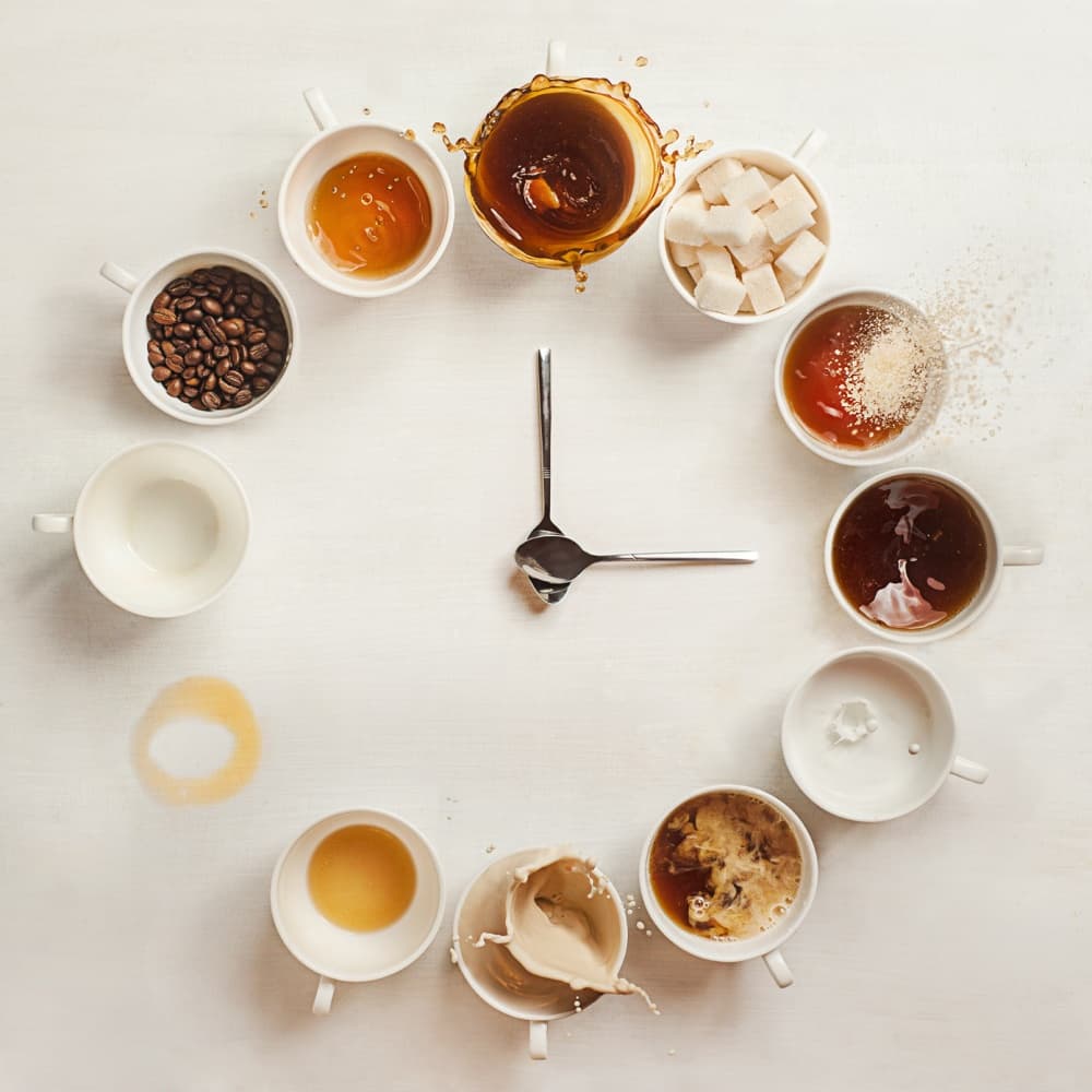 Coffee Clock Time by Dina Belenko — canvas wall art