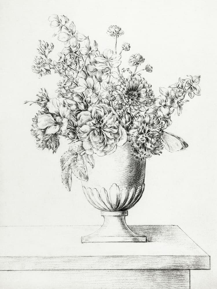 Flowers In a Vase by Jean Bernard — canvas wall art