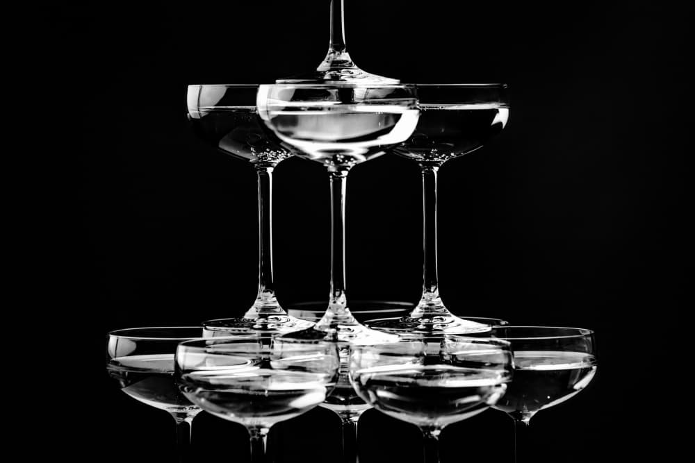 Elegant Champagne Pyramid by Old Artists Studio III — canvas wall art