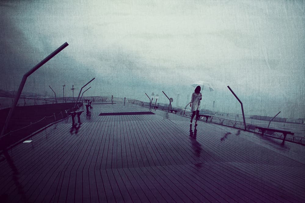 Urban Rain Walk by Koji Sugimoto — canvas wall art