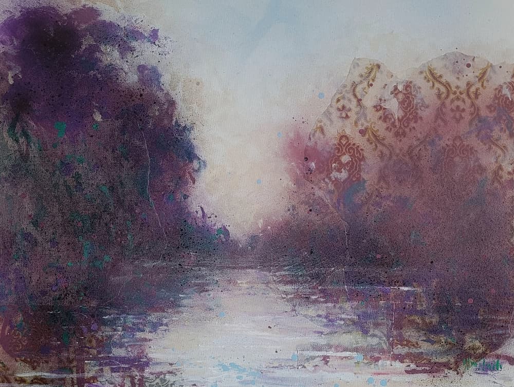 Misty Purple River by Wayne Sleeth — canvas wall art