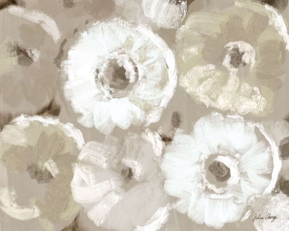 All Over White Flowers by Julia Cheney — canvas wall art