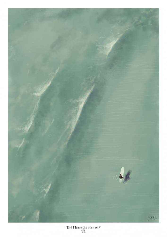 Lone Surfer Deep Ocean by Jake Waldron — canvas wall art