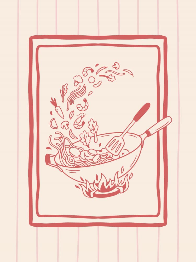 Dynamic Wok Cooking by Mathieu — canvas wall art