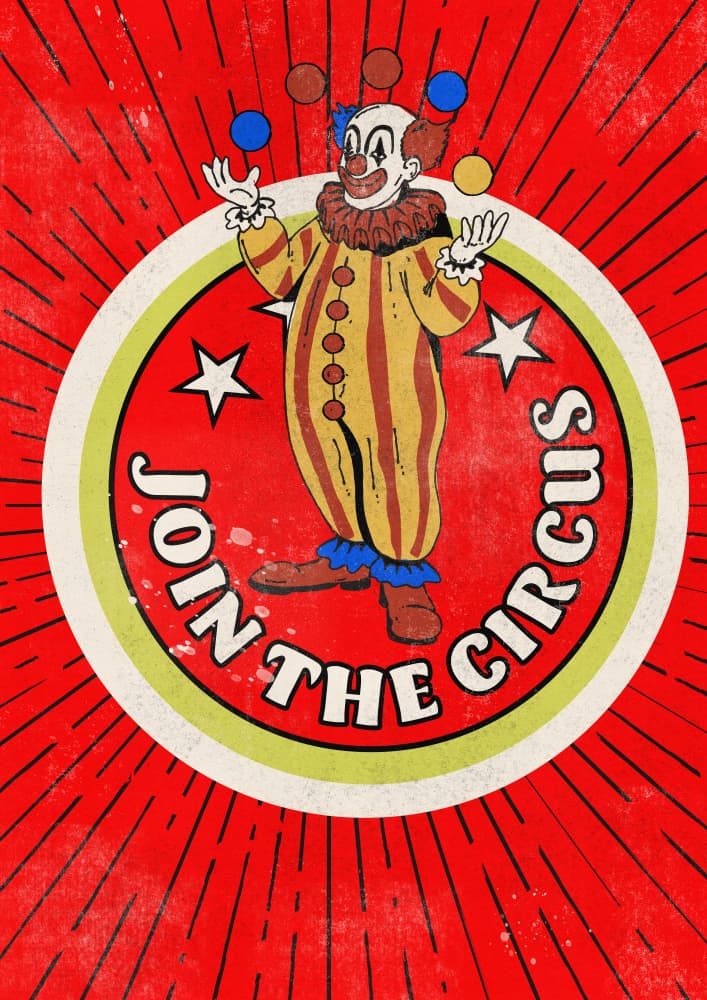 Vintage Juggling Clown by Nicholas — canvas wall art