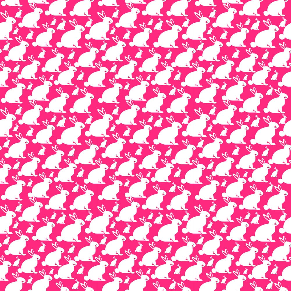 Pink Bunny Pattern by Baobab Print store — canvas wall art