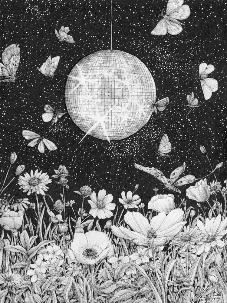 Starry Disco Garden by EC Mazur — canvas wall art