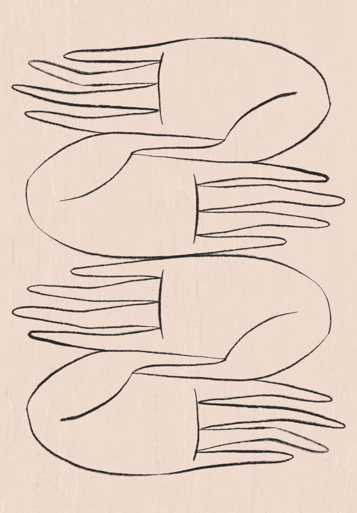 Serene Flowing Hands by Kit Agar — canvas wall art
