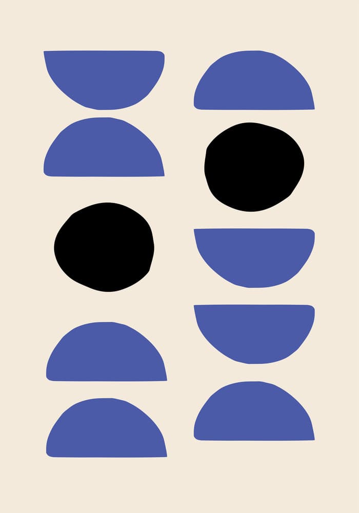 Abstract Blue Shapes by Old Artists Studio — canvas wall art