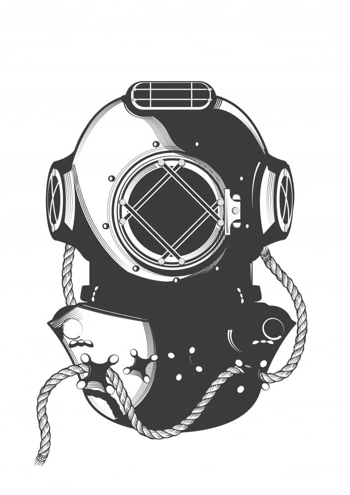 Vintage Diver by Nicholas — canvas wall art