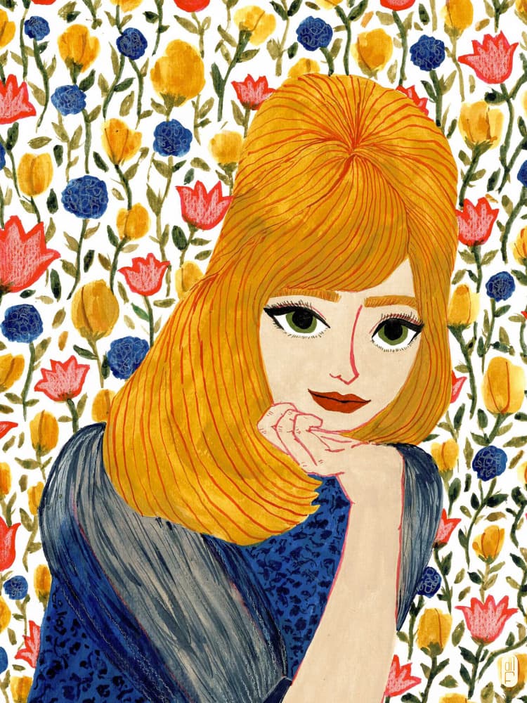 Vibrant Floral Woman by Dianne Nicole Fernando — canvas wall art