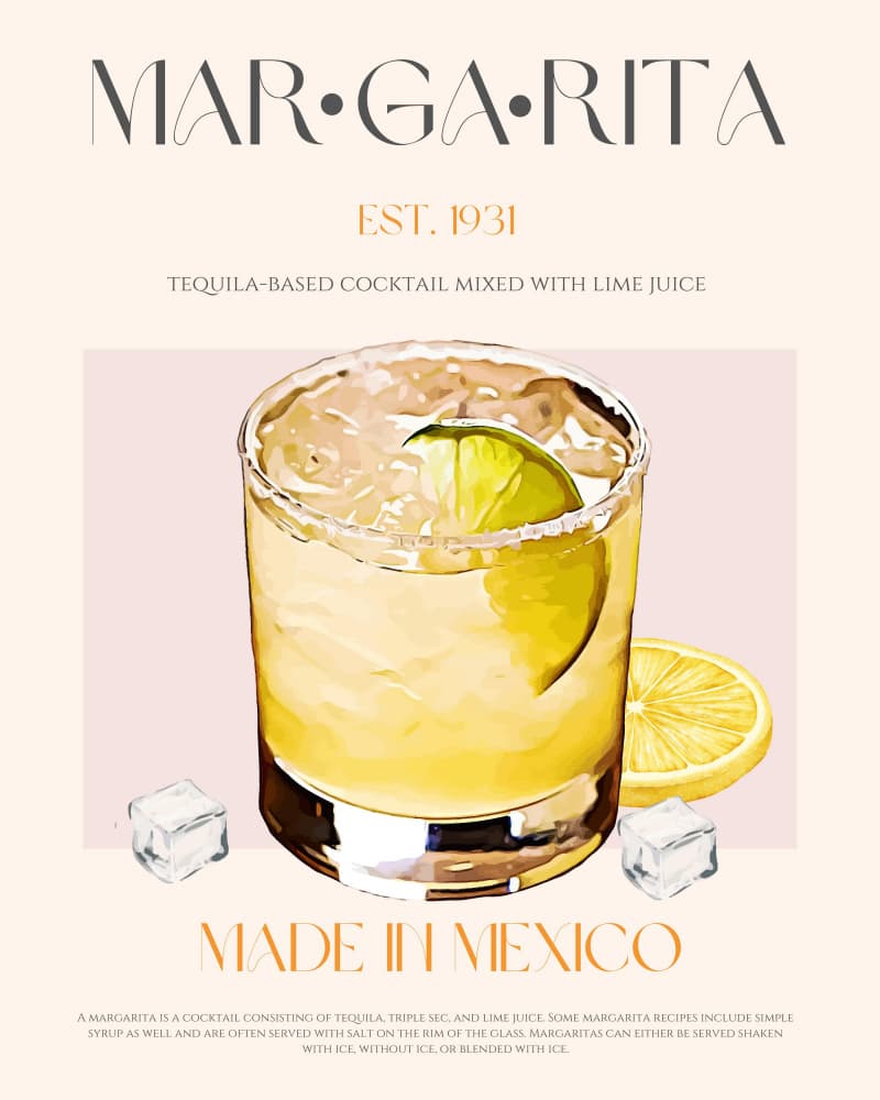 Refreshing Margarita Cocktail by Nazma Khokhar — canvas wall art