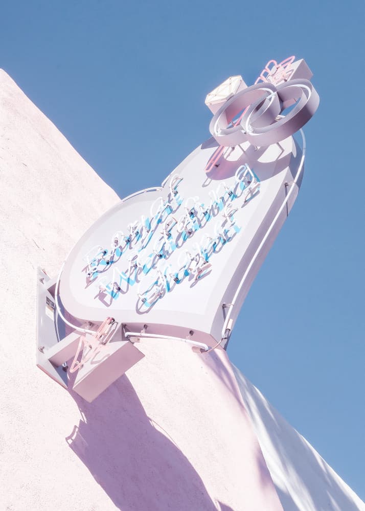 Pink Wedding Chapel Sign by Old Artists Studio III — canvas wall art