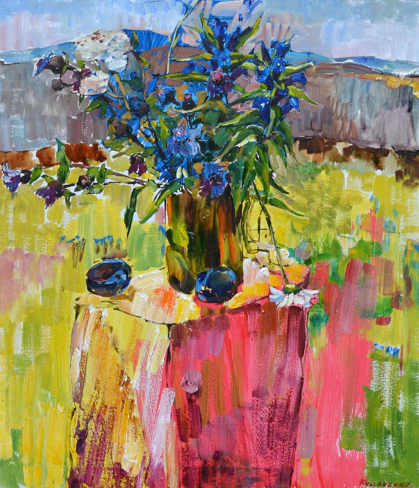 Vibrant Garden Still Life by Andrii Kutsachenko — canvas wall art