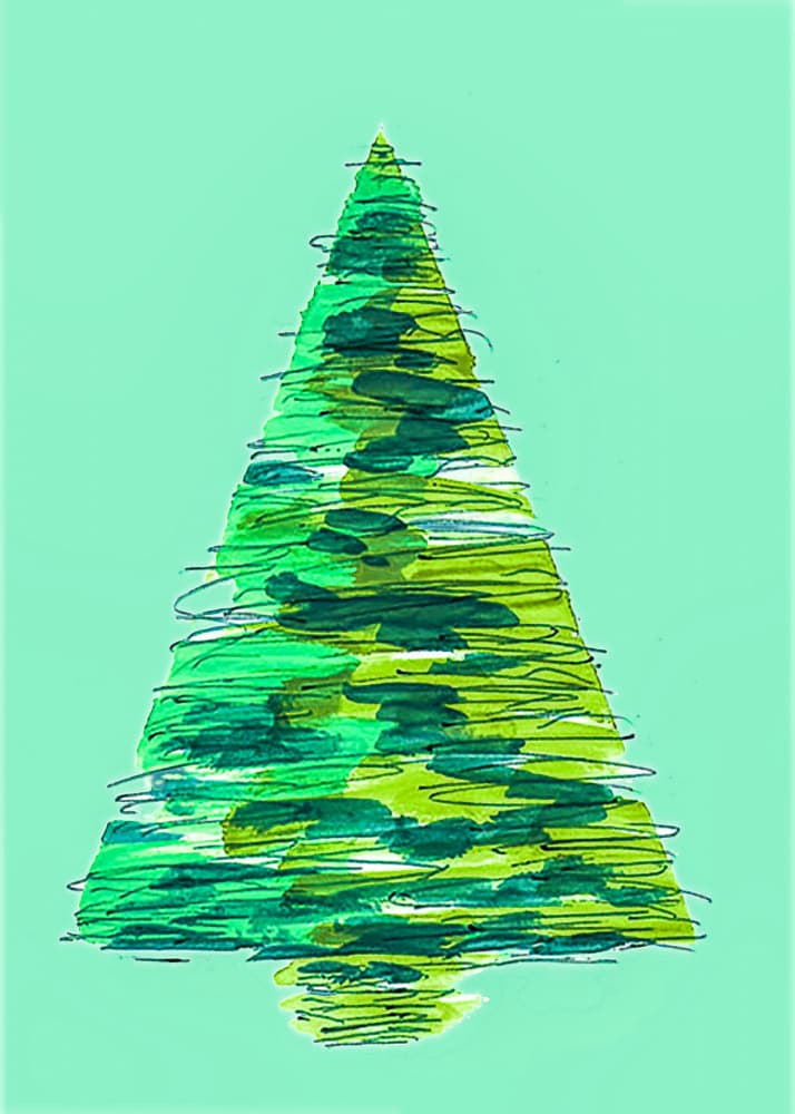 Abstract Evergreen Tree by Lori Ann Folz — canvas wall art