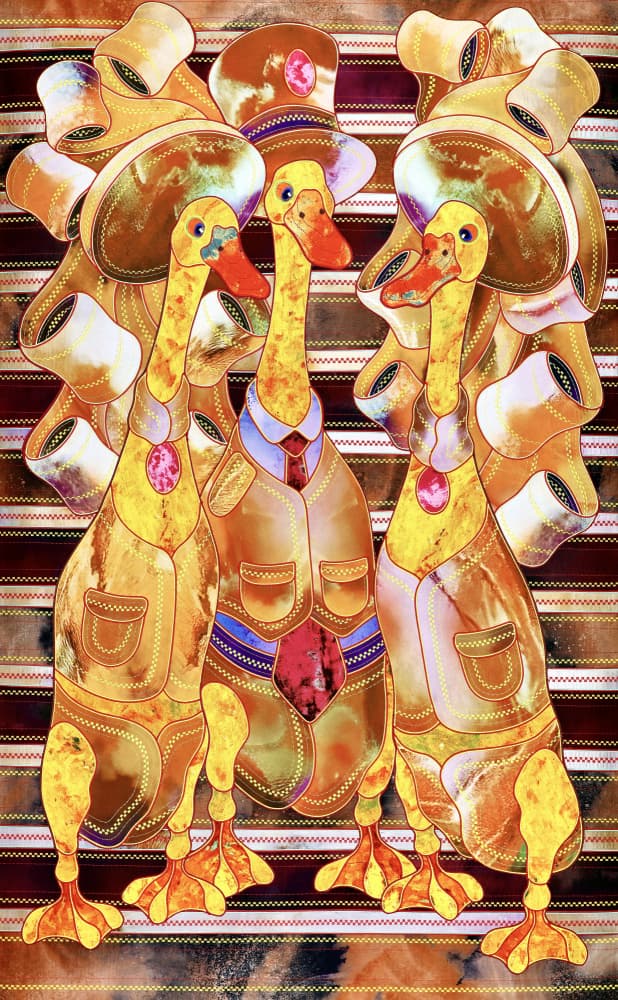 Dapper Duck Trio by Kostyantin Malginov — canvas wall art