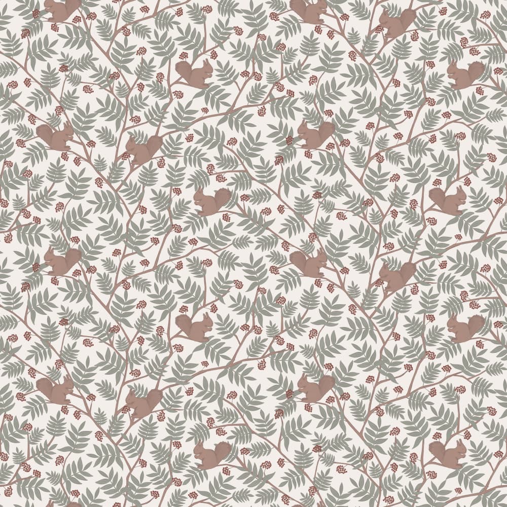 Woodland Squirrel Pattern by Aminah Eleonora — canvas wall art