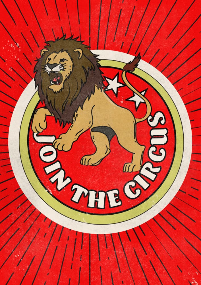 Vintage Circus Lion by Nicholas — canvas wall art