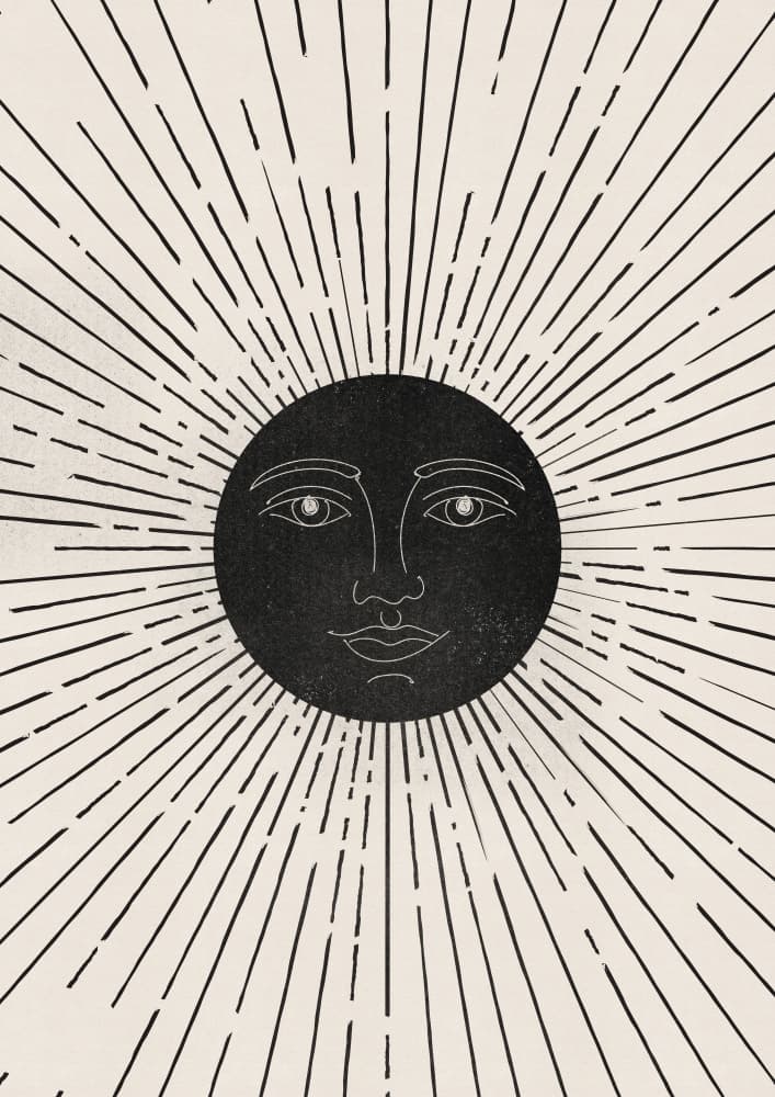 Mystic Sun Face by Nicholas — canvas wall art