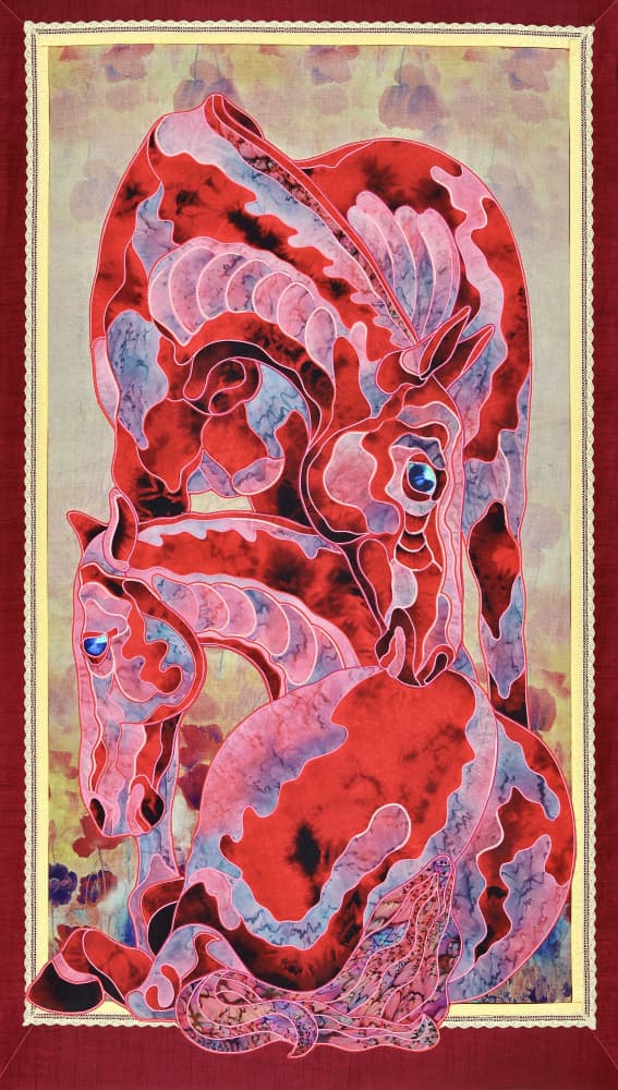 Vibrant Horse Family by Kostyantin Malginov — canvas wall art