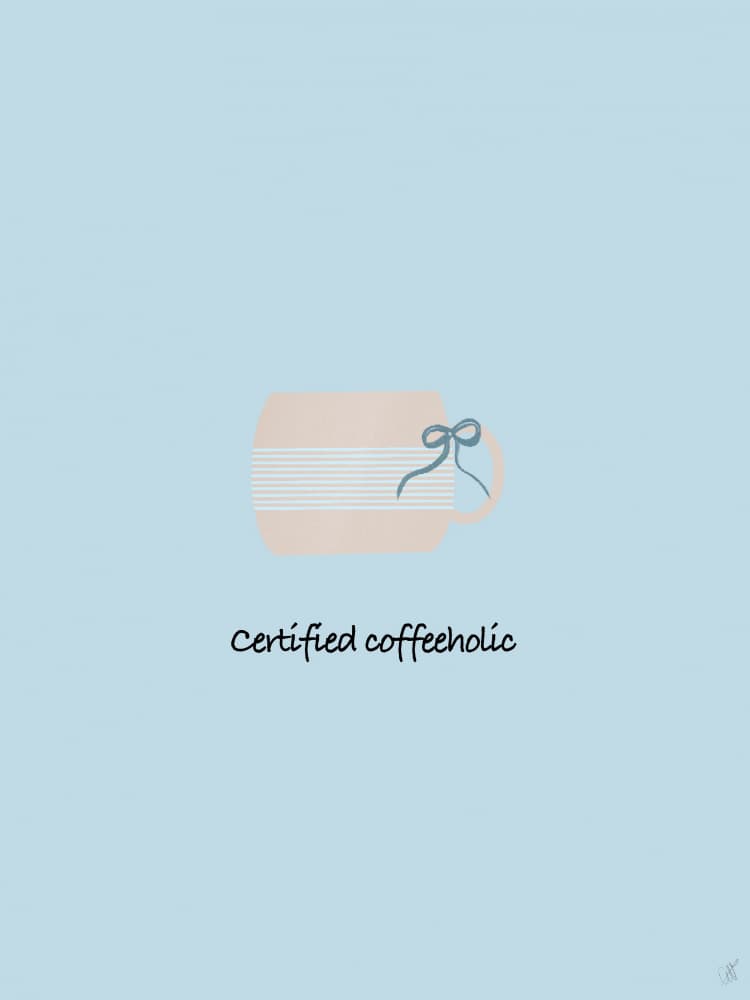 Certified Coffeeholic Mug by Anne-Marie Volfova — canvas wall art
