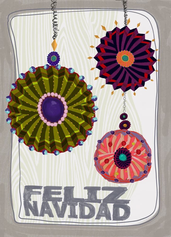 Feliz Navidad Ornaments by XHOZUCAN — canvas wall art