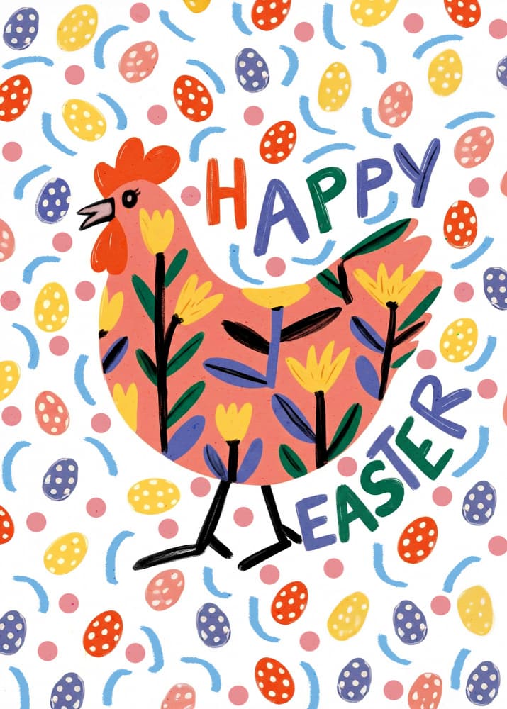 Happy Easter Chicken by Old Artists Studio IV — canvas wall art