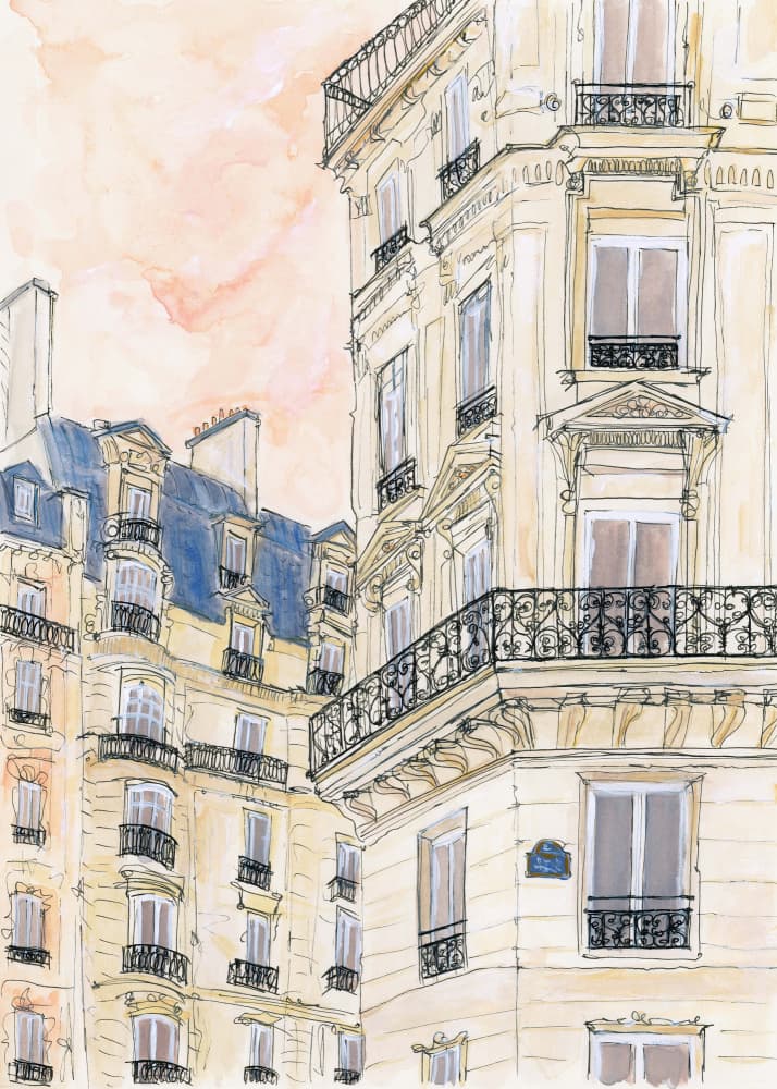 Parisian Street Corner by Katharina Puritscher — canvas wall art