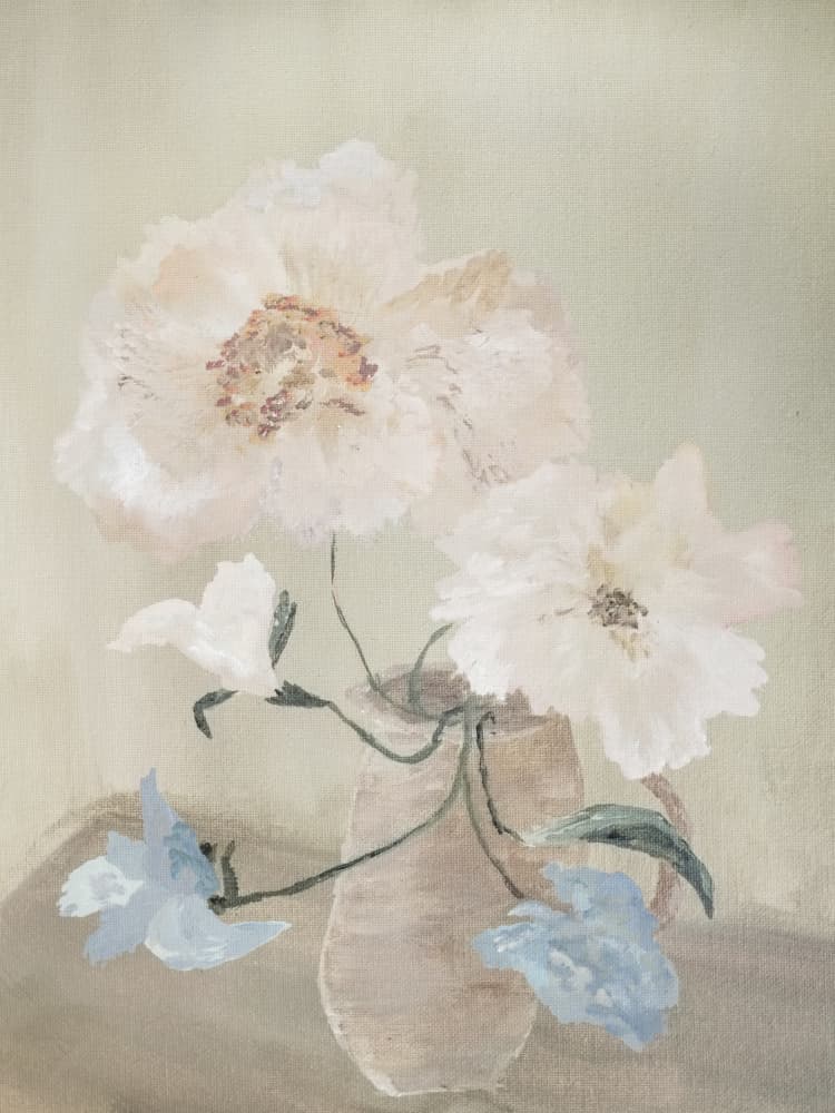 Delicate Floral Still Life by Emily Tingey — canvas wall art
