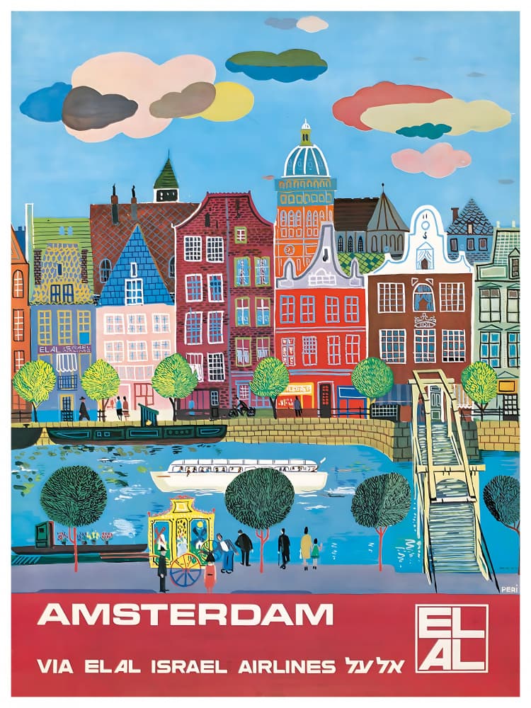 Colorful Amsterdam Canal by Chad Hyde — canvas wall art