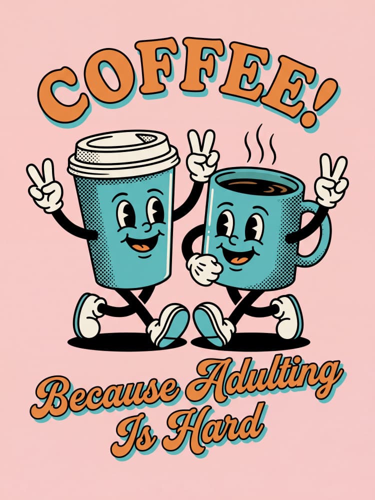 Coffee Adulting Is Hard by Andreas Magnusson — canvas wall art