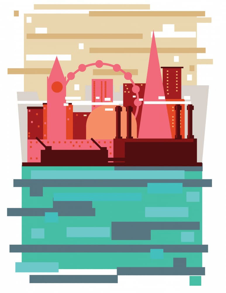 Vibrant London Cityscape by Nicholas — canvas wall art