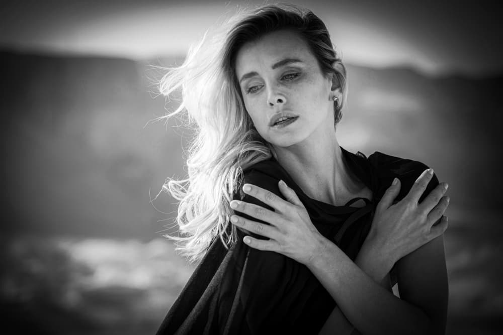 Pensive Woman Portrait by Shuki Laufer — canvas wall art